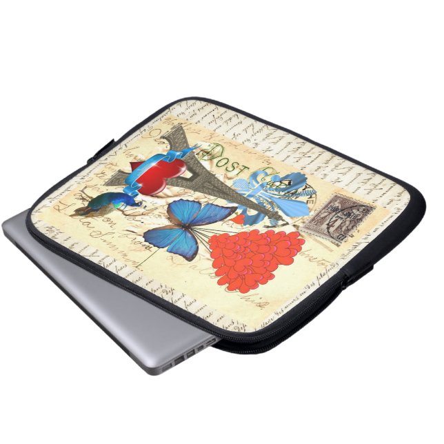 Protection Pour Ordinateur Portable Collage romantique Paris (Devant bas)