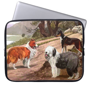 Protection Pour Ordinateur Portable Collies vintages Peint Ordinateur Portable