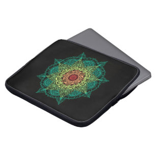 Protection Pour Ordinateur Portable Conception au néon de mandala