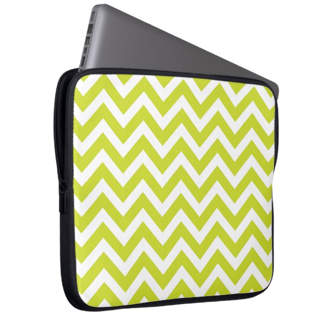 Protection Pour Ordinateur Portable Conception de chaux et Chevron blanc (Devant droit)