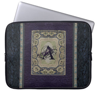 Protection Pour Ordinateur Portable Conception de livres en tissu vintage Monogramme