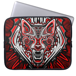 Protection Pour Ordinateur Portable Conception de totem tribal Haida de loup
