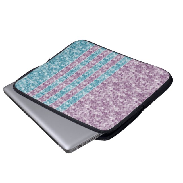 Protection Pour Ordinateur Portable Conception d'éclaboussures violettes et aqua (Devant bas)