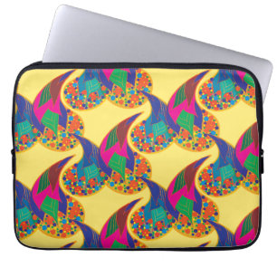 Protection Pour Ordinateur Portable Confetti coloré abstrait Paisley Arc-en-ciel goutt