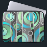 Protection Pour Ordinateur Portable Cool Pop Art Abstrait Motif géométrique<br><div class="desc">Motif géométrique pop art cool et coloré,  avec goût moderne,  ce design présente des cercles et des lignes dans les tons bleu,  vert,  gris et noir. Protégez votre ordinateur portable ou votre tablette de façon élégante.</div>
