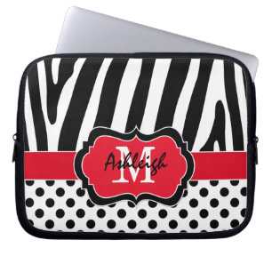 Protection Pour Ordinateur Portable Coque d'ordinateur portable Pois Red Black Zebra S