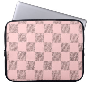 Protection Pour Ordinateur Portable Coque d'ordinateur portable rose pâle Checker
