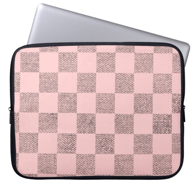 Protection Pour Ordinateur Portable Coque d'ordinateur portable rose pâle Checker (Devant)