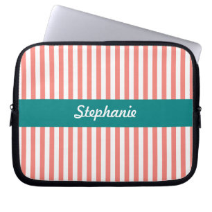 Protection Pour Ordinateur Portable Coral rose et blanc personnalisé