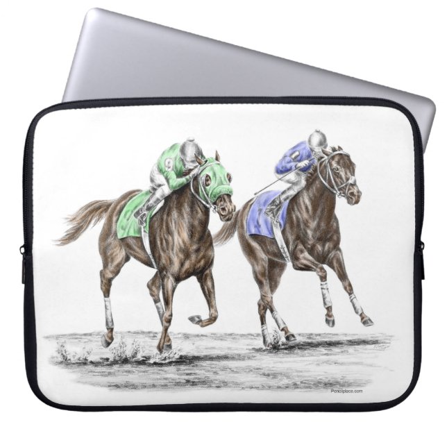 Protection Pour Ordinateur Portable Course de chevaux à Thoroughbred (Devant)