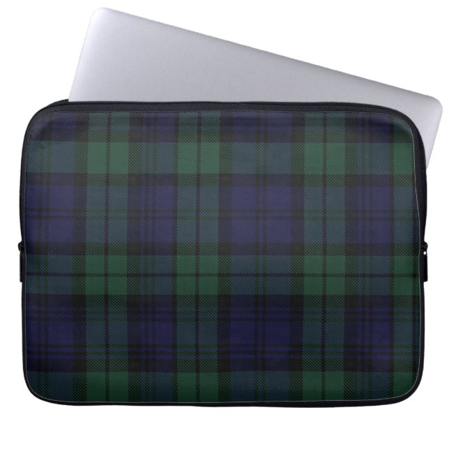 Protection Pour Ordinateur Portable Couverture noire d'ordinateur portable de plaid de (Devant)