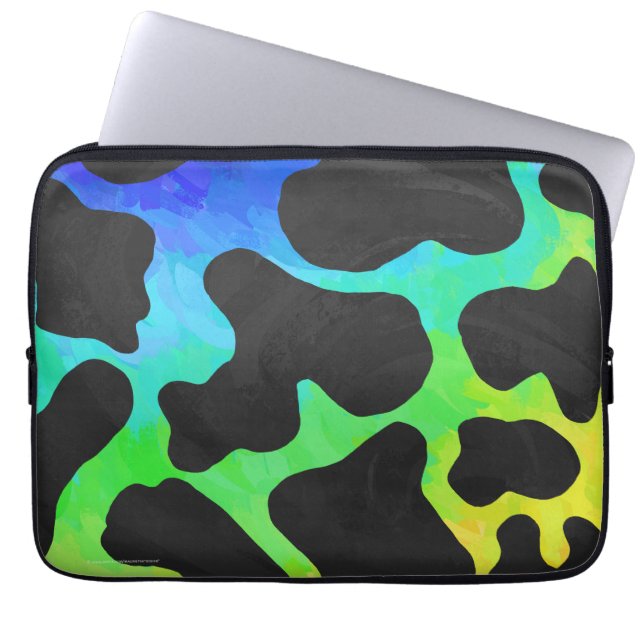 Protection Pour Ordinateur Portable Cow Black and Rainbow Gifts (Devant)