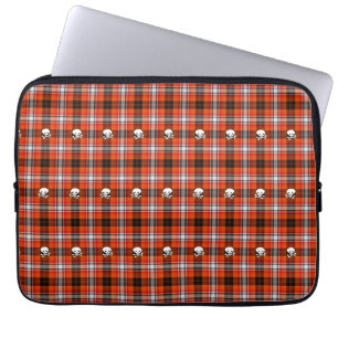 Protection Pour Ordinateur Portable Crâne et os croisés Plaque rouge et noire