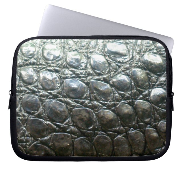 Protection Pour Ordinateur Portable Crocodile Caiman Faux Alligator-Skin Design (Devant)