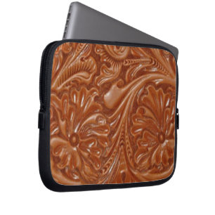 Protection Pour Ordinateur Portable cuir usiné de pays occidental de motif de