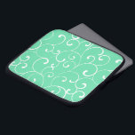 Protection Pour Ordinateur Portable Curles Whimsical moderne Motif Aqua<br><div class="desc">Un design moderne fantaisiste avec un motif blanc contre un arrière - plan d'aqua. Cette pochette d'ordinateur est un moyen attrayant de protéger votre ordinateur portable ou votre tablette.</div>