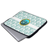 Protection Pour Ordinateur Portable DAMASK GEM STONE MONOGRAMME blanc bleu (Devant bas)