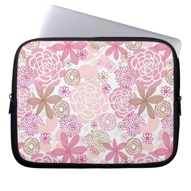 Protection Pour Ordinateur Portable Délicat motif rose et Brown (Devant)
