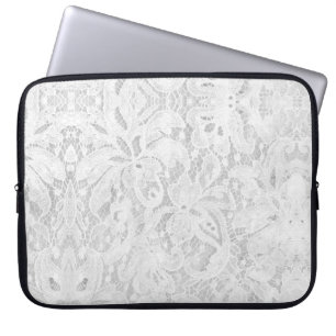 Protection Pour Ordinateur Portable Dentelle blanche tombante