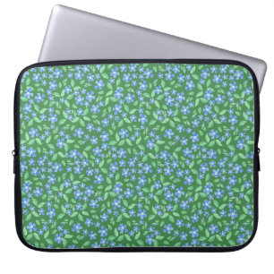 Protection Pour Ordinateur Portable Des bords bleus brillants sur des bords floraux ve