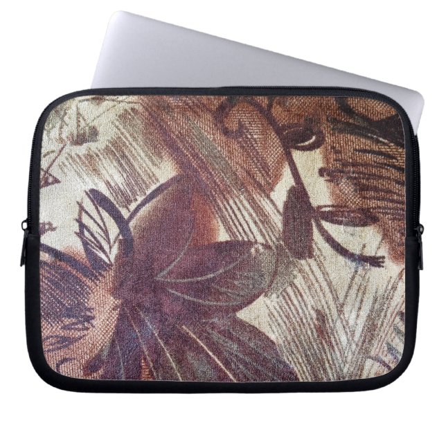Protection Pour Ordinateur Portable Design floral Brown Abstrait 1 (Devant)