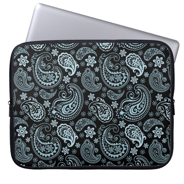 Protection Pour Ordinateur Portable Design Motif rétro élégant bleu gris (Devant)