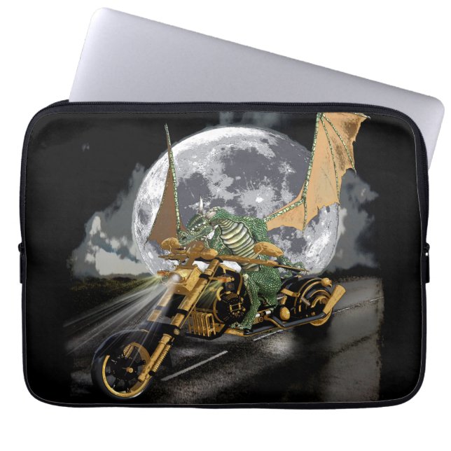 Protection Pour Ordinateur Portable Dessin Dragon et Imaginaire Lune (Devant)