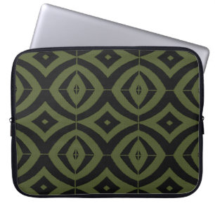 Protection Pour Ordinateur Portable Diamants noirs et verts, imprimé africain