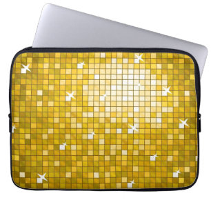 Protection Pour Ordinateur Portable Disco Carreaux "Or" poche portable 13 pouces