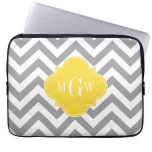 Protection Pour Ordinateur Portable Dk Gray Lg Chevron Pineapple Quatrefoil 3 monogram