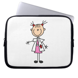 Protection Pour Ordinateur Portable Docteur féminin Stick Figure