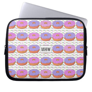 Protection Pour Ordinateur Portable Donut Motif personnalisées monogramme manches d'or