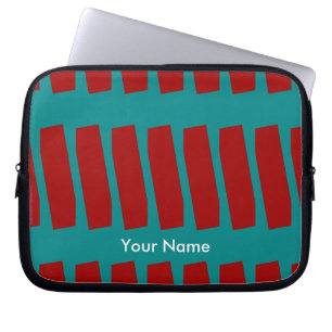 Protection Pour Ordinateur Portable Douille abstraite, turquoise et brique