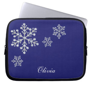 Protection Pour Ordinateur Portable Douille bleue d'ordinateur portable de flocons de