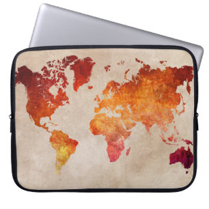 Protection Pour Ordinateur Portable douille d'ordinateur portable de carte du monde