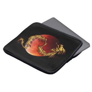 Protection Pour Ordinateur Portable Dragon d'or et Eclipse sur Manche d'ordinateur por