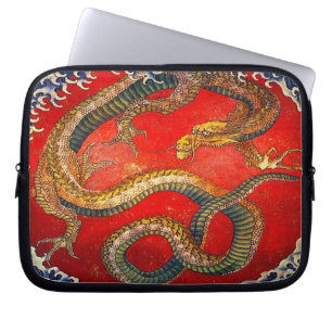 Protection Pour Ordinateur Portable Dragon japonais Art par Hokusai Laptop Sleeve