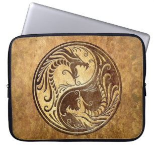 Protection Pour Ordinateur Portable Dragons de Yin Yang, pierre