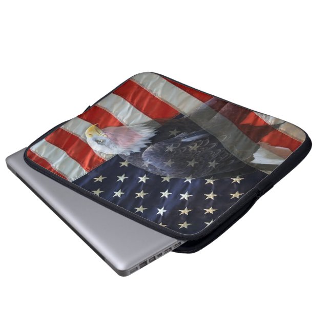 Protection Pour Ordinateur Portable Drapeau américain Eagle (Devant bas)
