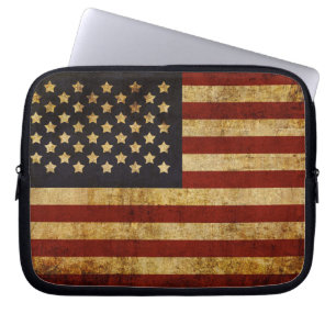 Protection Pour Ordinateur Portable Drapeau américain patriotique grunge vintage des