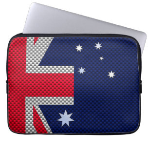 Protection Pour Ordinateur Portable Drapeau australien en fibre de carbone style Chrom