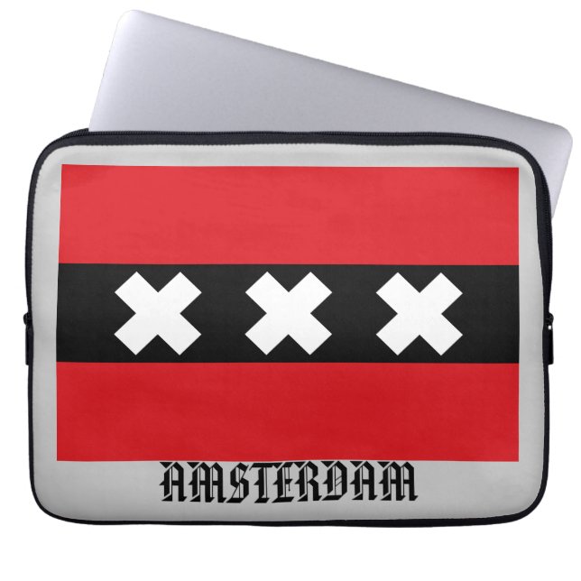 Protection Pour Ordinateur Portable Drapeau d'Amsterdam (Devant)