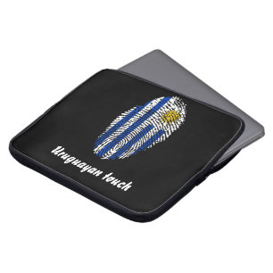 Protection Pour Ordinateur Portable Drapeau d'empreintes digitales uruguayennes tactil