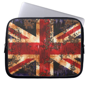 Protection Pour Ordinateur Portable Drapeau du Royaume-Uni patriotique rouillé