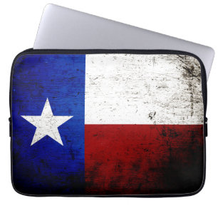 Protection Pour Ordinateur Portable Drapeau grunge noir d'état du Texas