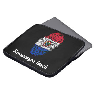 Protection Pour Ordinateur Portable Drapeau paraguayen d'empreinte digitale de contact