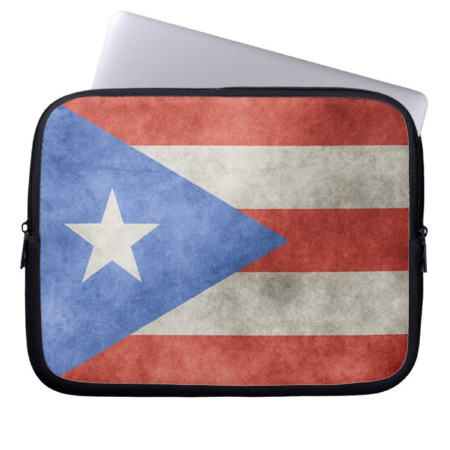 Protection Pour Ordinateur Portable Drapeau Porto Rico Grunge (Devant)