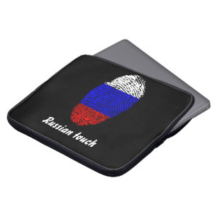Protection Pour Ordinateur Portable Drapeau russe d'empreinte digitale de contact