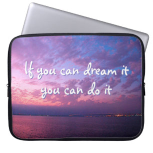 Protection Pour Ordinateur Portable Dream It Do It Citation Violet Ocean Sunset Photo