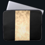 Protection Pour Ordinateur Portable élégant faux or clair et bandes noires<br><div class="desc">Design minimaliste,  moderne et élégant représentant une fausse bande d'or sur un arrière - plan noir.</div>